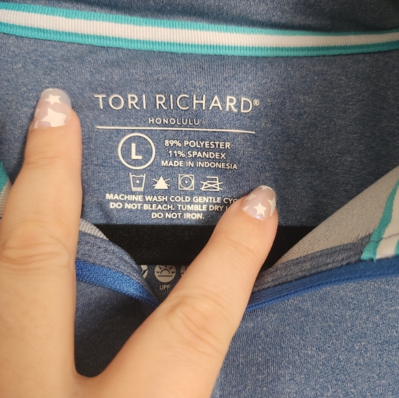 Tori Richard Men's Shoreline Zip Pullover- Tradewind Technology Size L - Picture 3 of 3